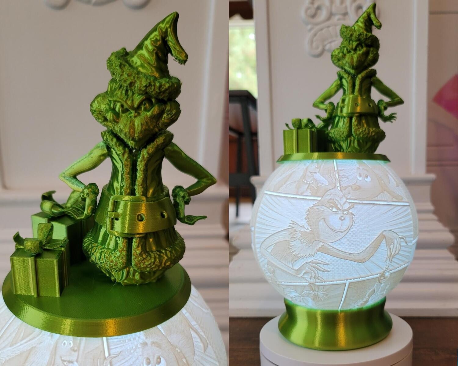 BOULE LUMINEUSE 15cm de diamètre GRINCH