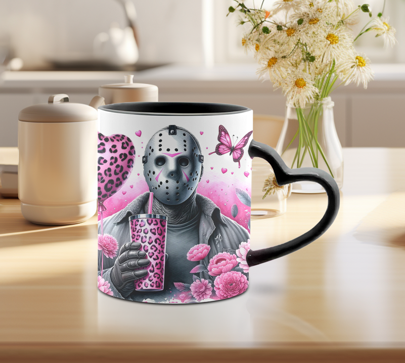 TASSE 12 oz poignée coeur (choix de couleurs)
