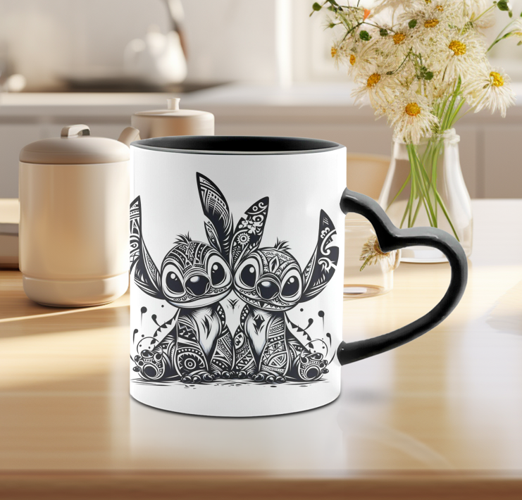 TASSE 12 oz poignée coeur (choix de couleurs)