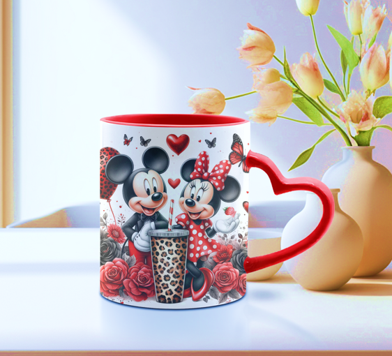 TASSE 12 oz poignée coeur (choix de couleurs)