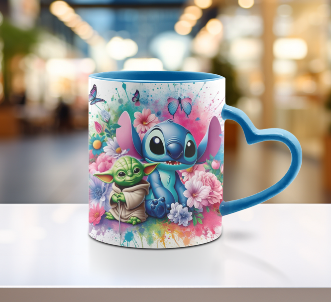 TASSE 12 oz poignée coeur (choix de couleurs)