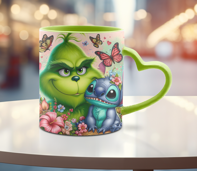 TASSE 12 oz poignée coeur (choix de couleurs)