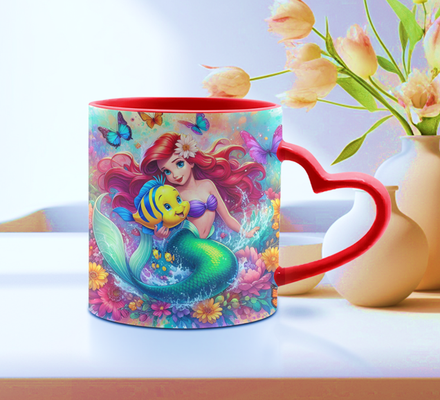 TASSE 12 oz poignée coeur (choix de couleurs)