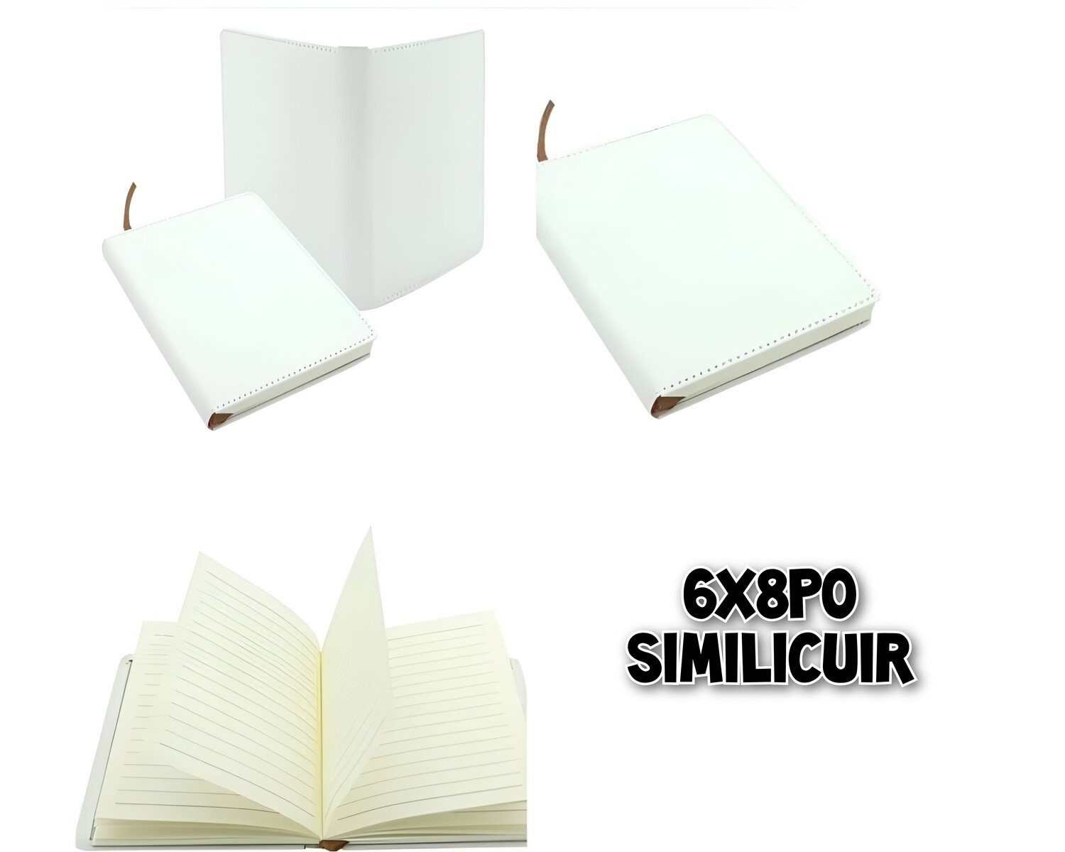PERSONNALISEZ  VOTRE CALEPIN DE NOTE 6x8po EN SIMILICUIR