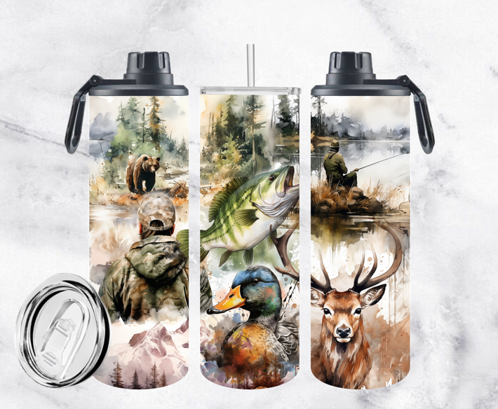 BOUTEILLE ISOTHERME 20oz AVEC 2 COUVERCLES
