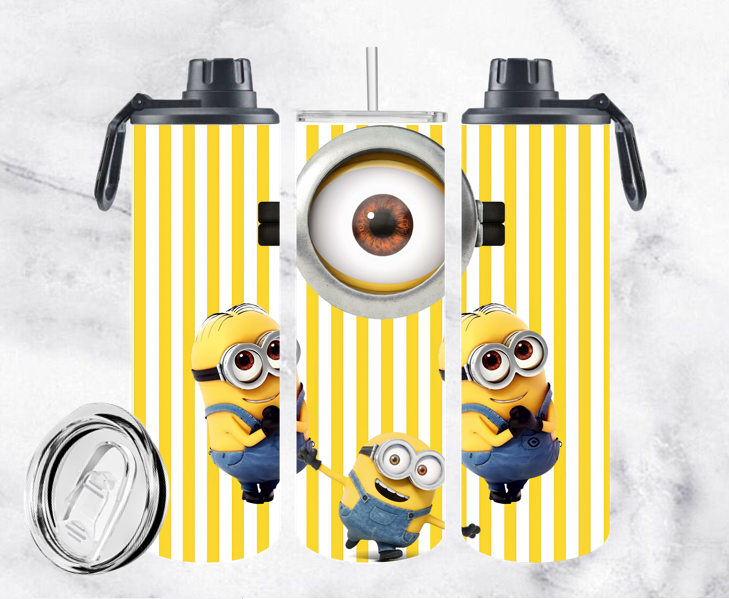 COLLECTION MINIONS 20oz  (2 COUVERCLES, UN ANTI-FUITE ET UN COULISSABLE)
