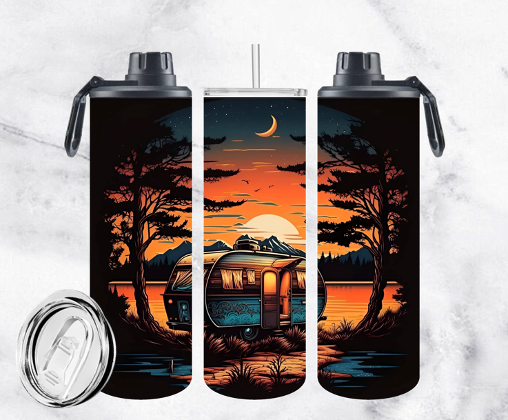 COLLECTION CAMPING 20oz  (2 COUVERCLES, UN ANTI-FUITE ET UN COULISSABLE)
