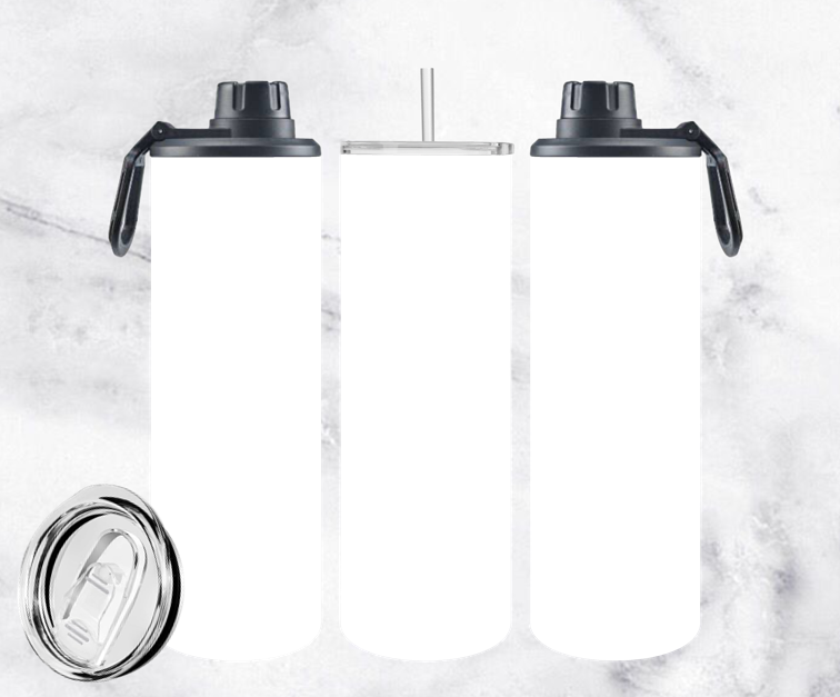 BOUTEILLE ISOTHERME 20oz AVEC 2 COUVERCLE, UN ANTI-FUITE ET UN COULISSANT