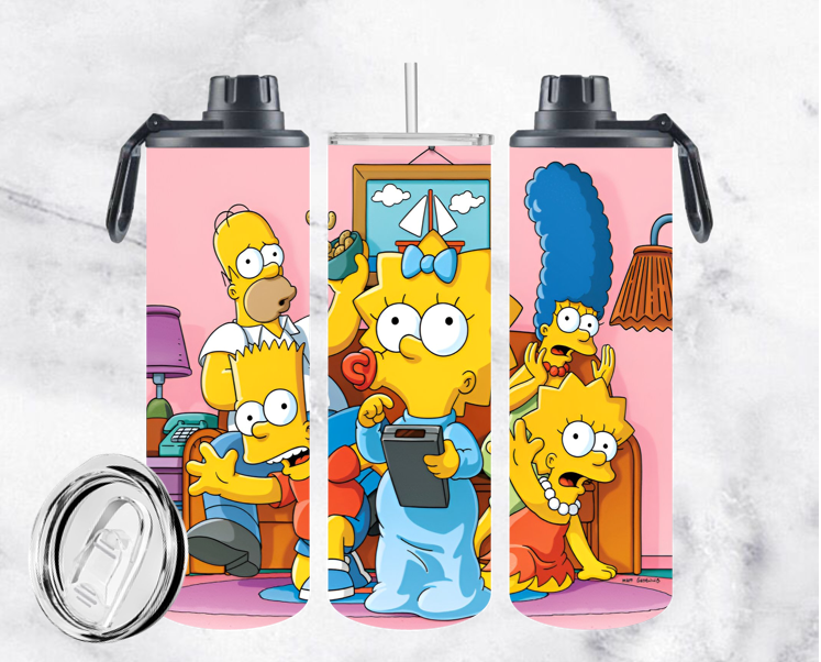 COLLECTION LES SIMPSONS 20oz   (2 COUVERCLES, UN ANTI-FUITE ET UN COULISSABLE)