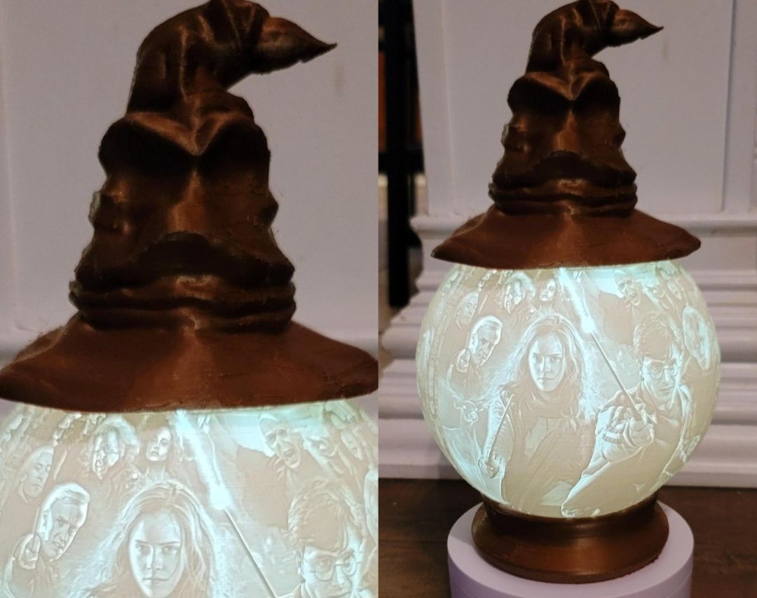 Boule Alice et chapeau/Boule Harry et chapeau/Boule Dumbo et chapeau avec 3 lumieres LED et manettes