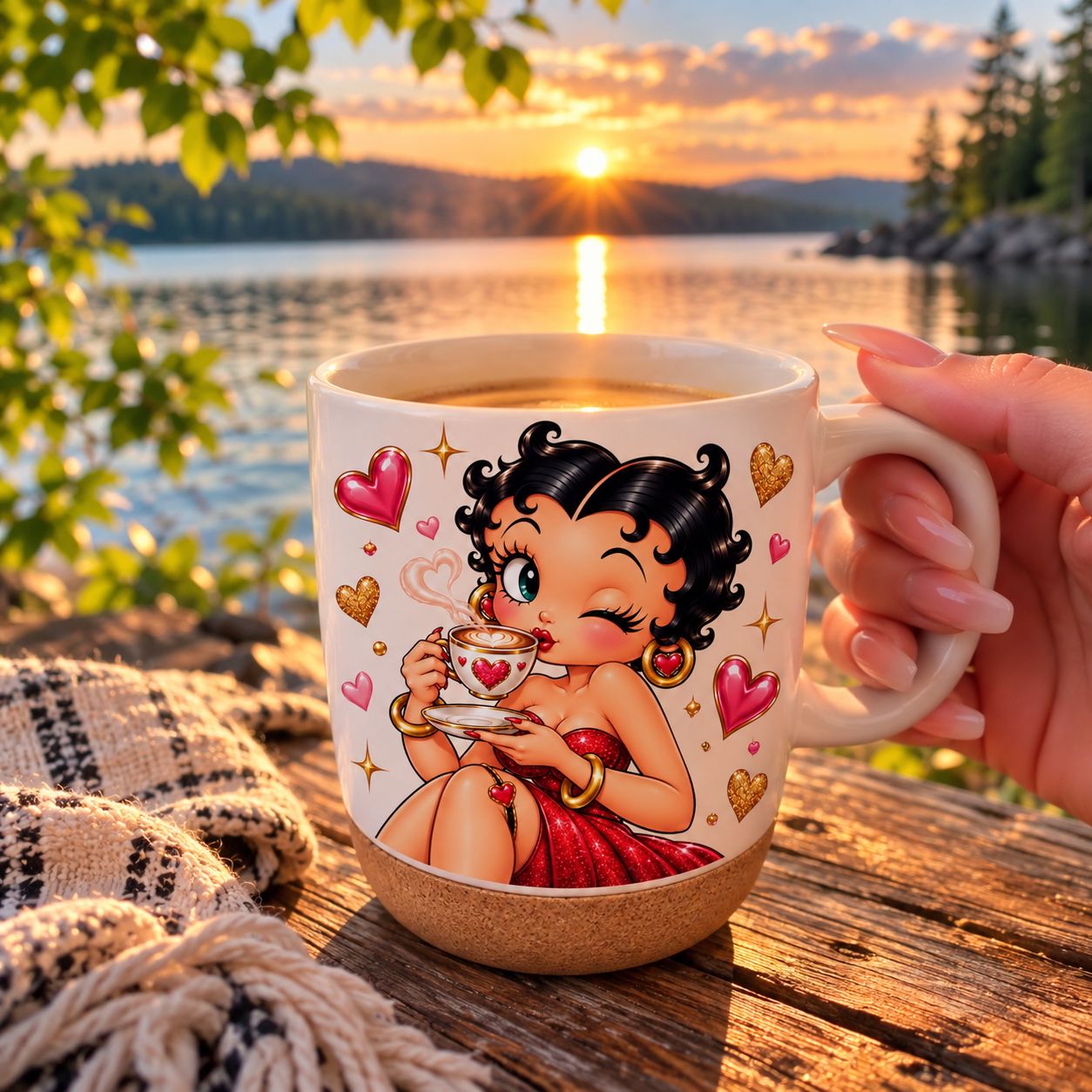 Tasse en céramique 13oz avec couvercle