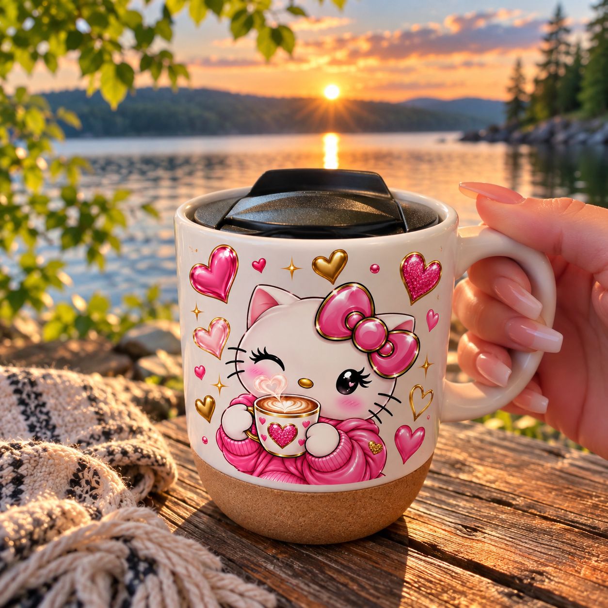 Tasse en céramique 13oz avec couvercle
