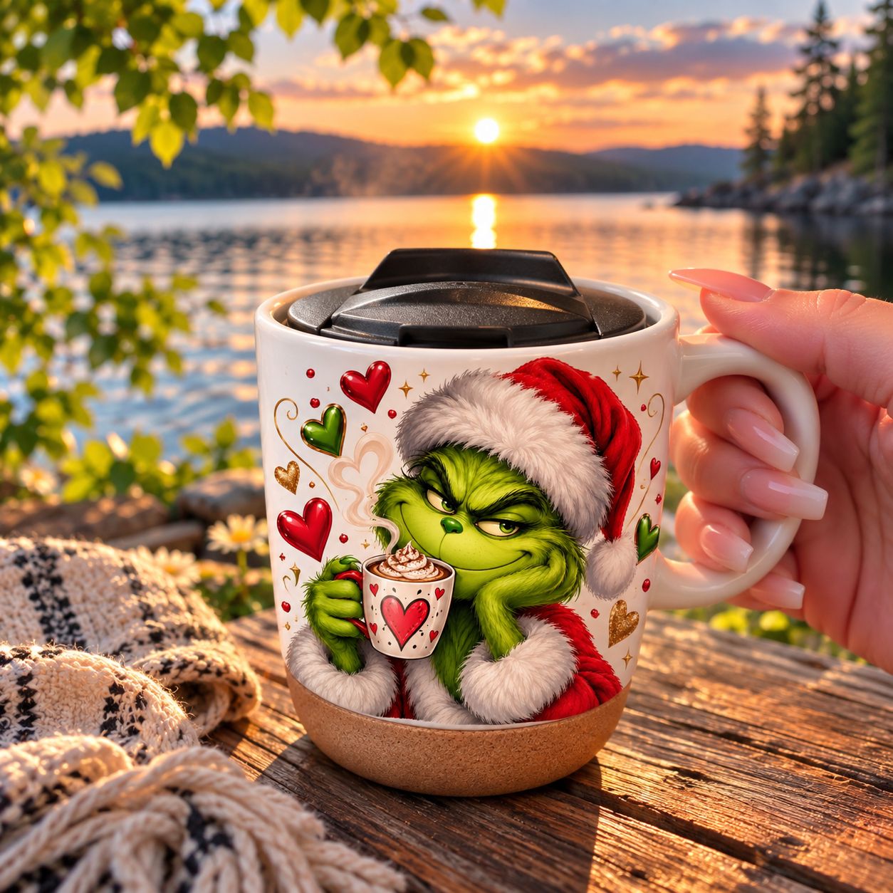 Tasse en céramique 13oz avec couvercle
