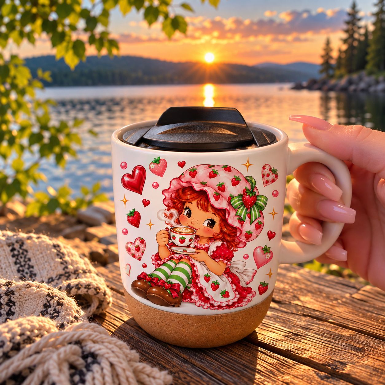 Tasse en céramique 13oz avec couvercle