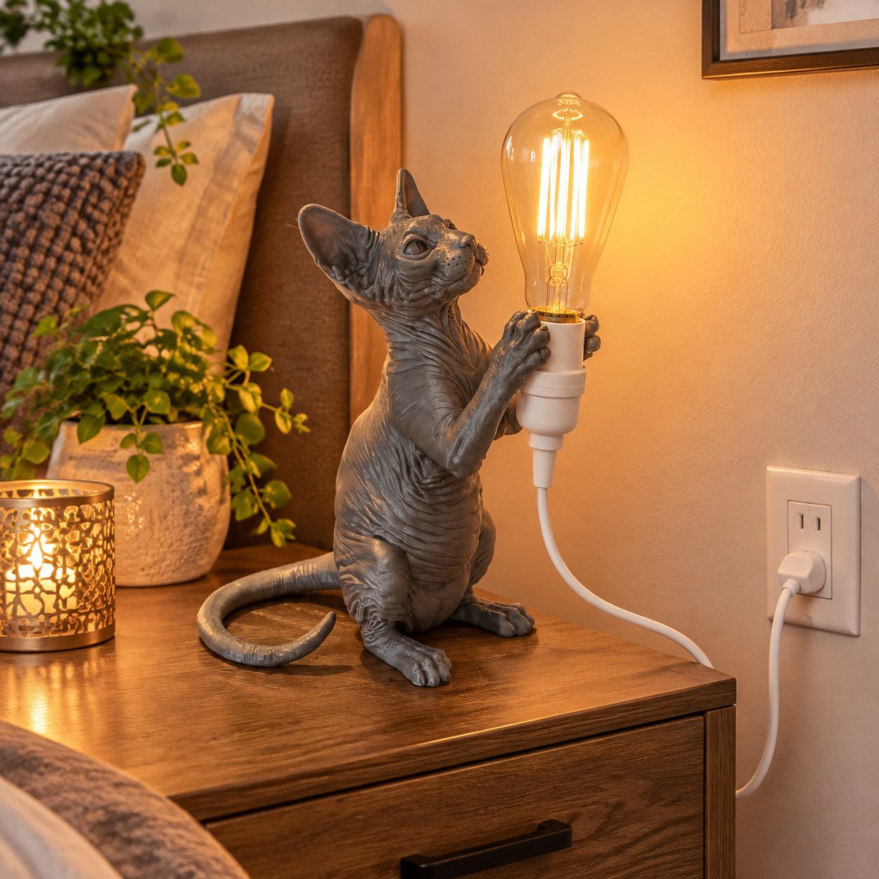 Lampe sphynx 25cm de haut