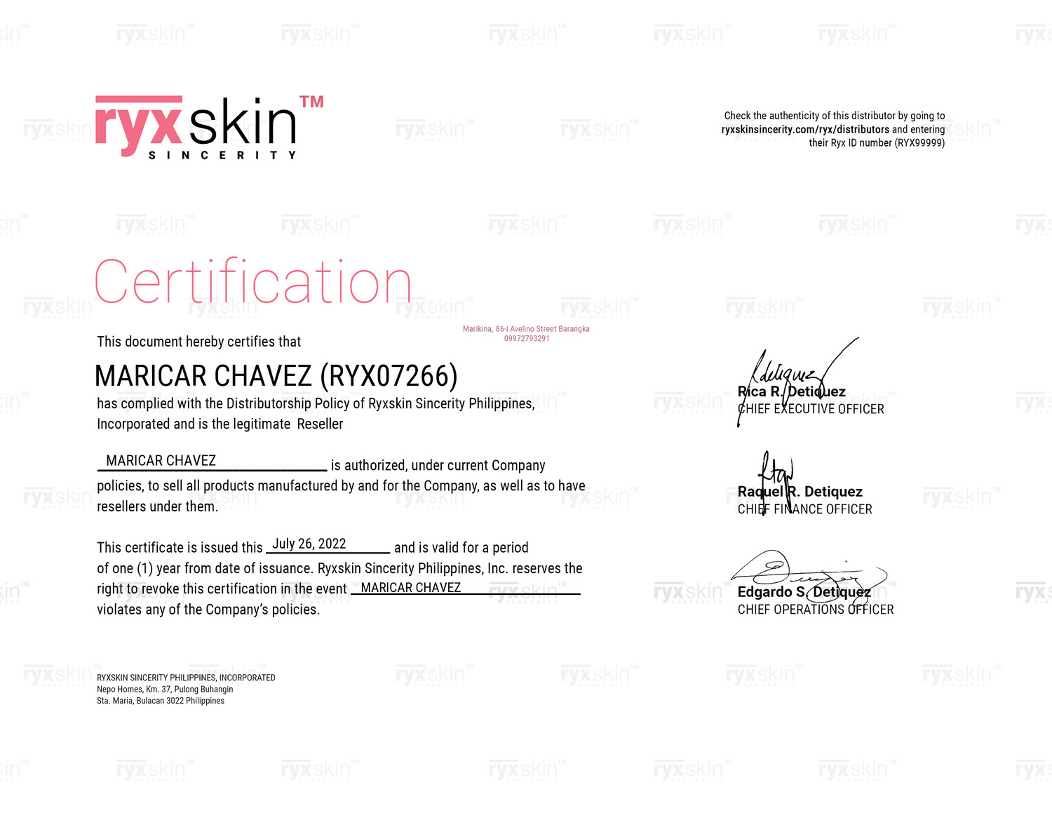 RyxSkin Sincerity Sunshield (20ml)