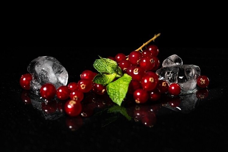 Johannesbeeren auf Eis