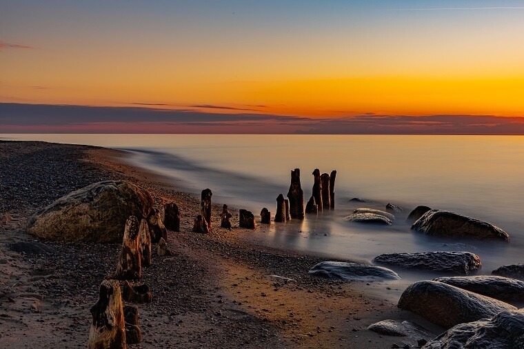 Sonnenuntergang am Strand in Kühlungsborn