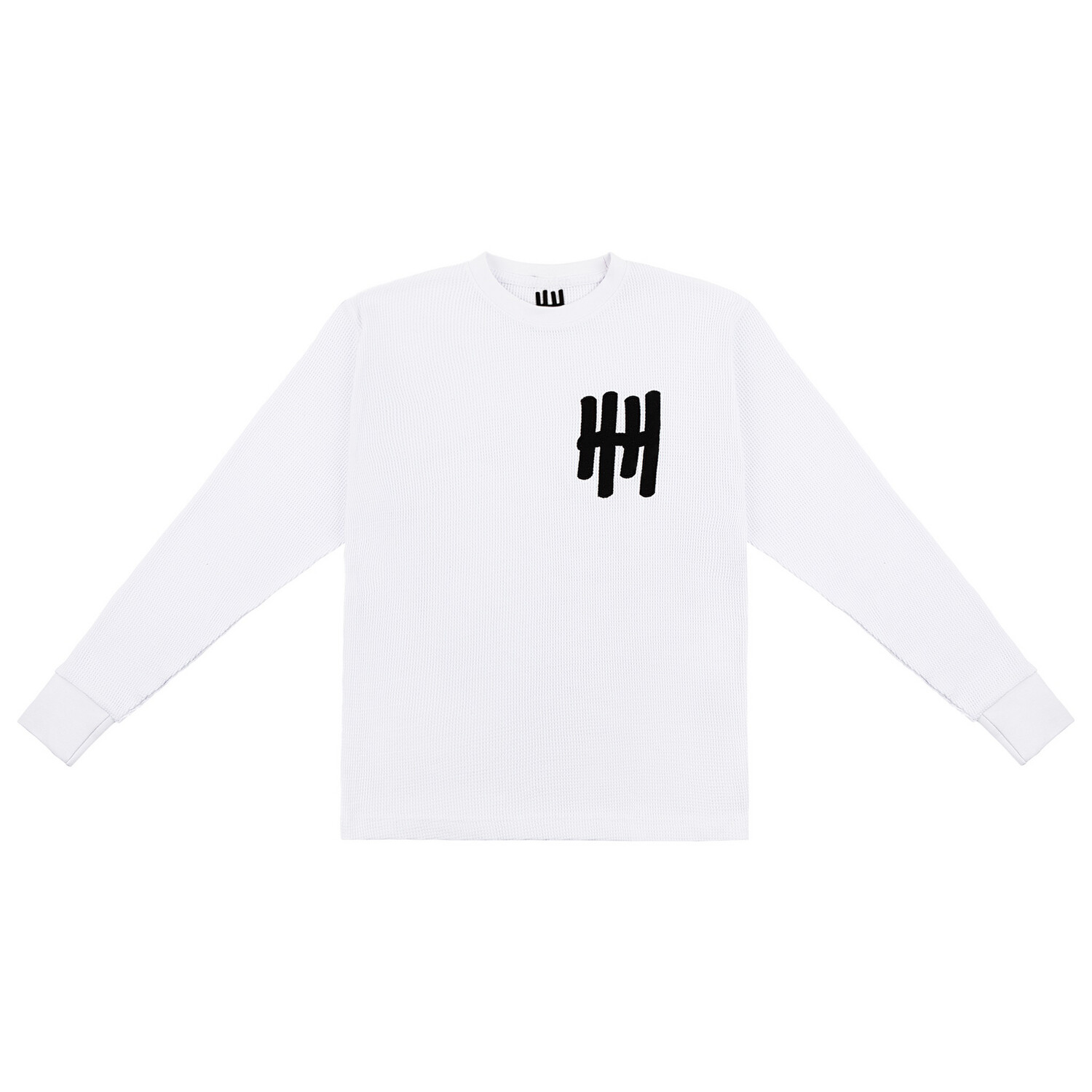 HH Embroidered Heavy Waffle Knit Thermal (White/Black)