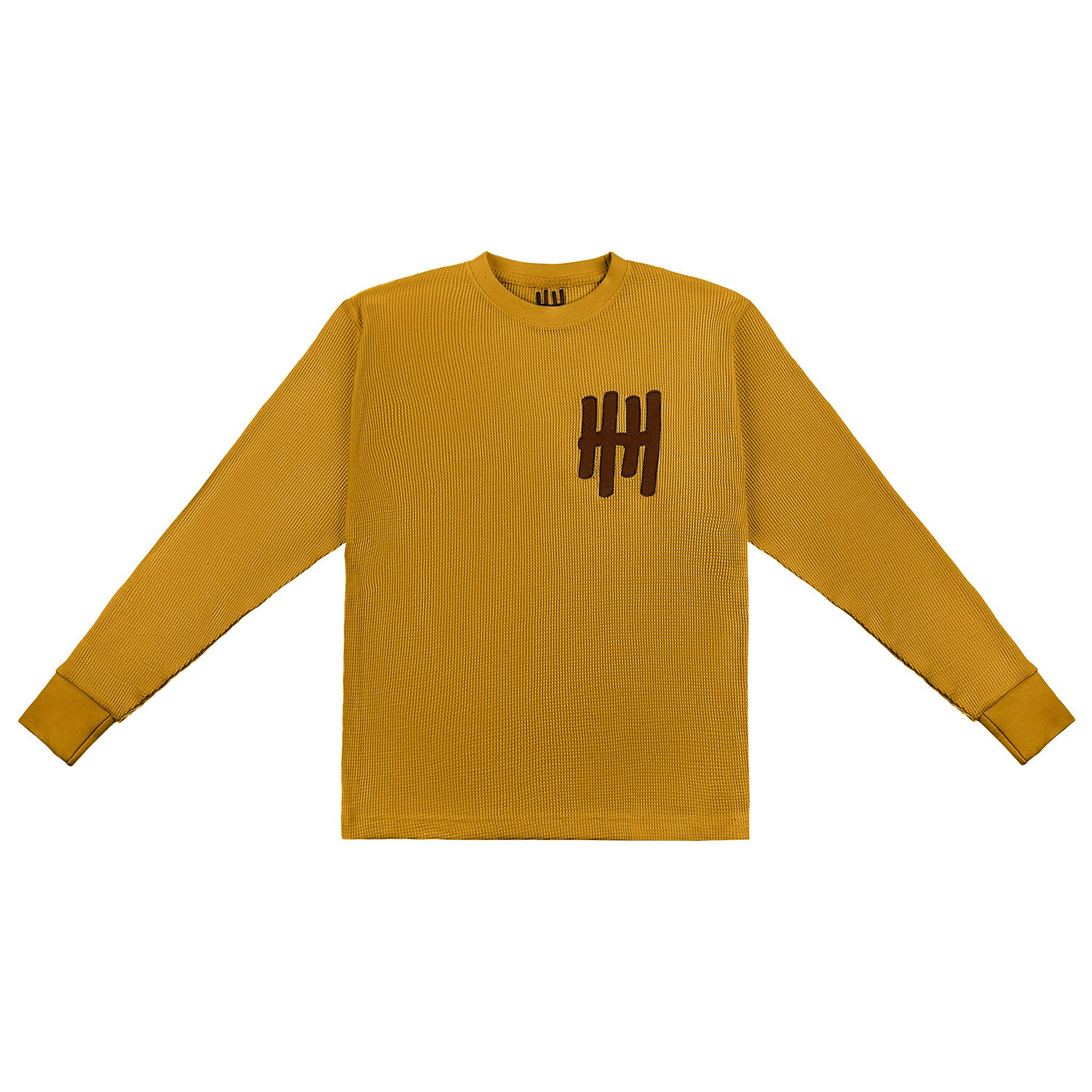 HH Embroidered Heavy Waffle Knit Thermal (Sand Gold/Brown)