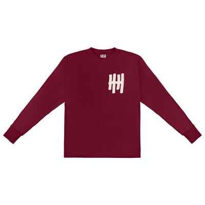 HH Embroidered Heavy Waffle Knit Thermal (Burgundy/Cream)