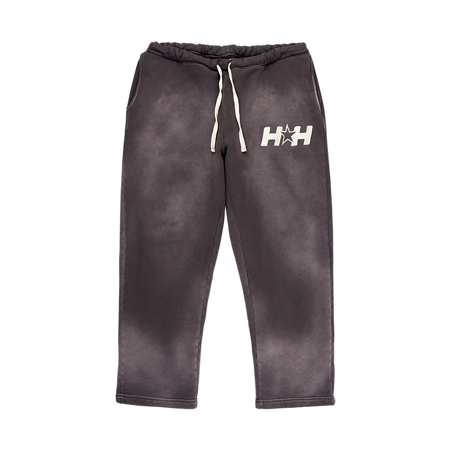 HH Heavy Wash Dyed Embroidered Sweatpants (Brown/Creme)