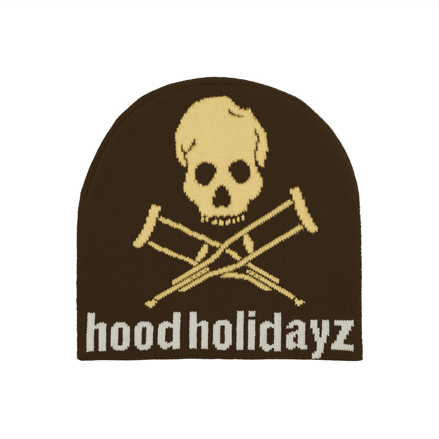 HH Skull Beanie (Brown/Creme)