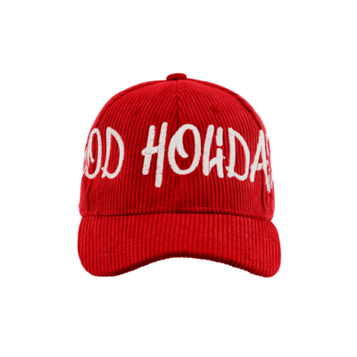 HH Corduroy Jumbo Embroidery Cap (Red/Cream)