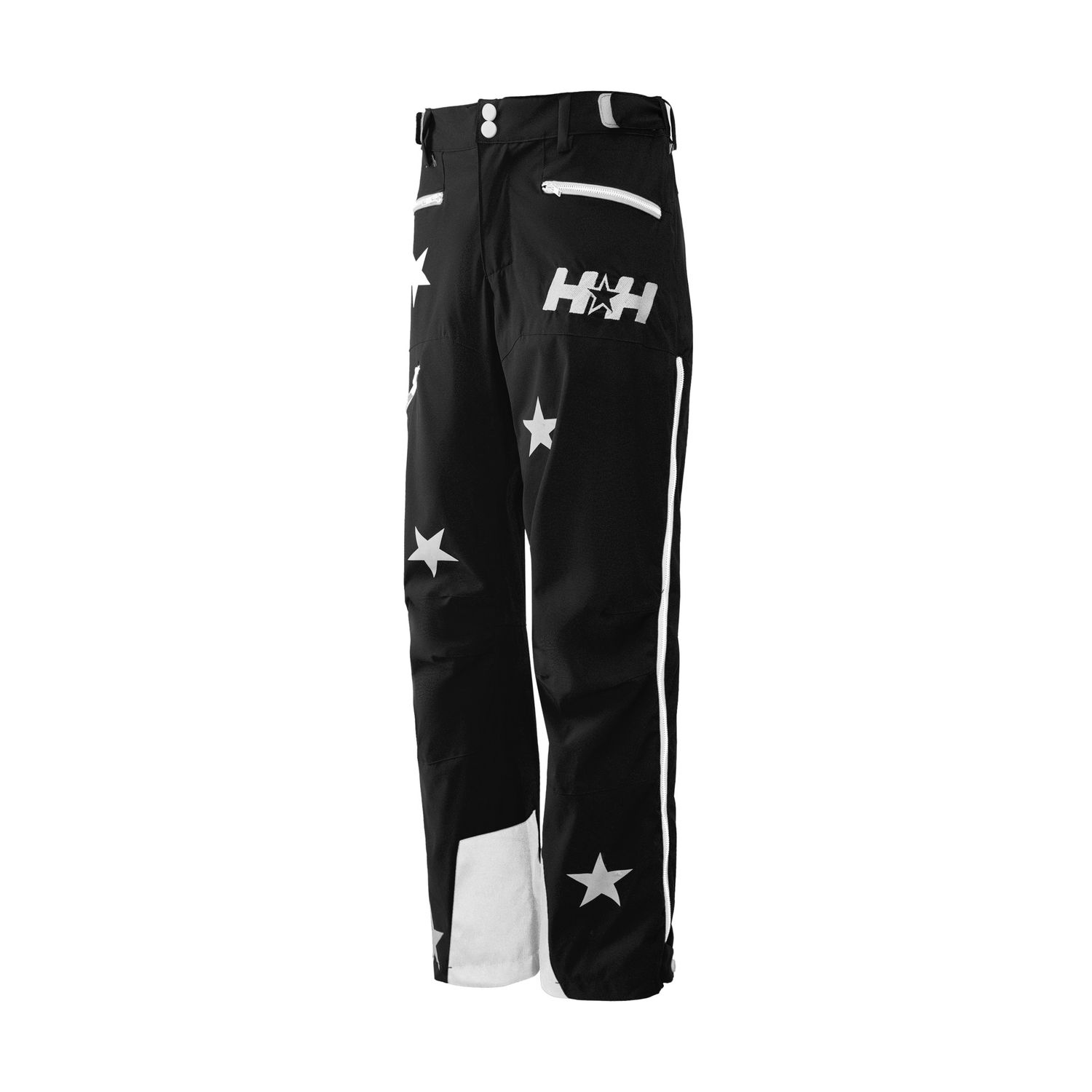 HH USA Double Side Zipper Ski Track Pants (Black/White)