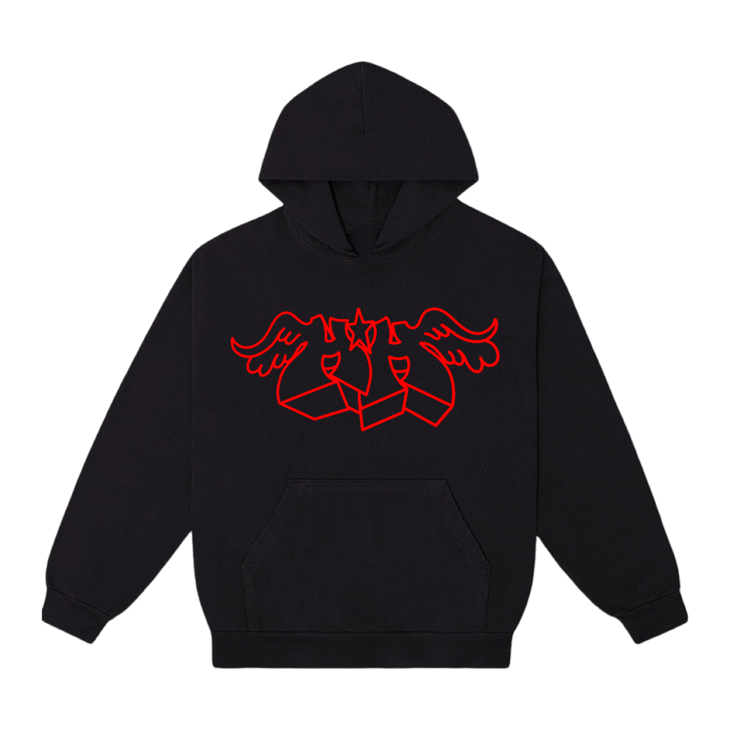 HH Wing Star Hoodie (Black/Red)