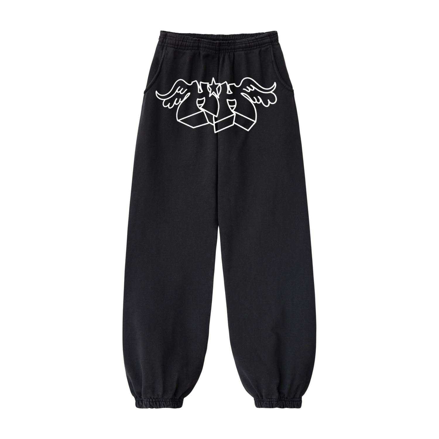 HH Wing Star Sweatpants (Black/White)