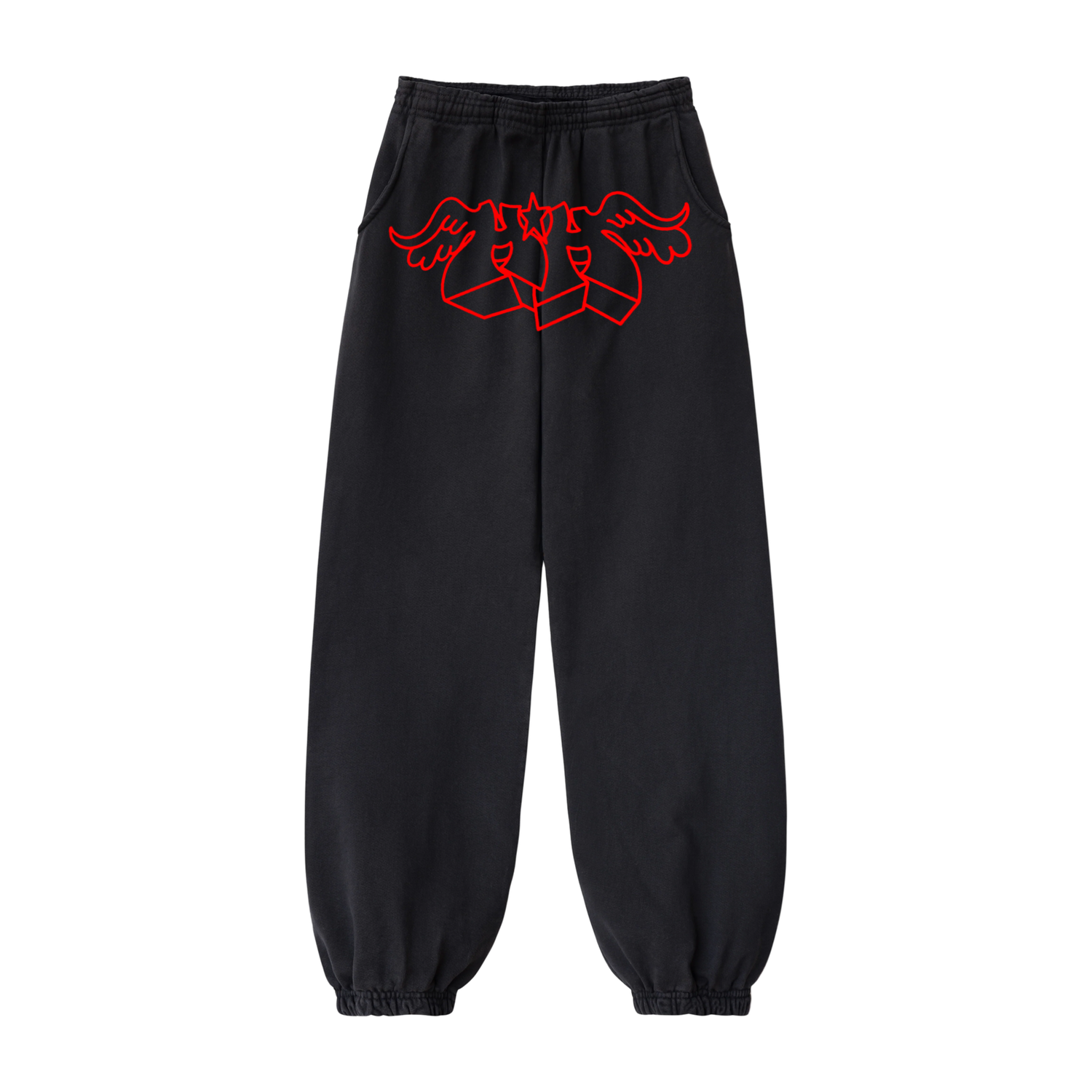 HH Wing Star Sweatpants (Black/Red)