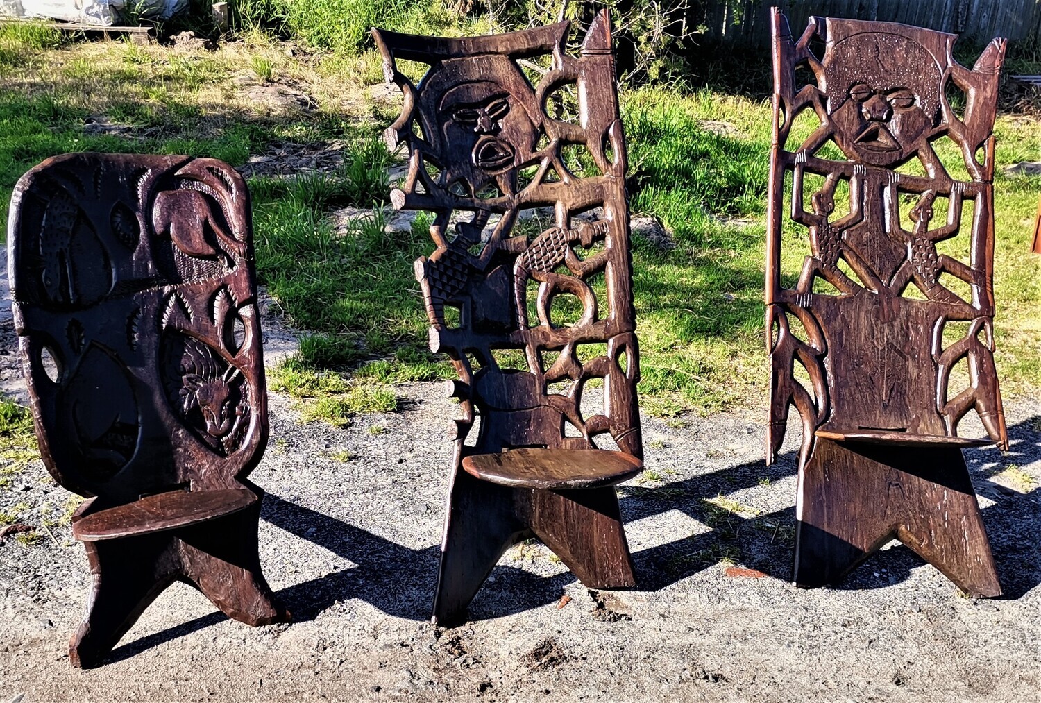 Malawian Hand Carved Hardwood Chairs