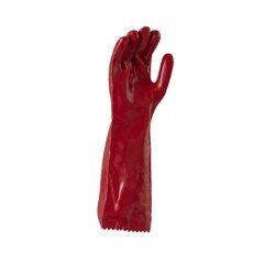 PVC Glove RED 450mm fuly coated gauntlet