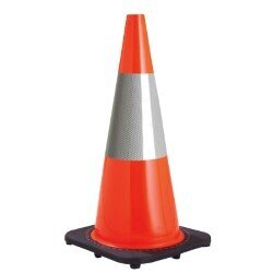 Traffic Cone Orange 700mm reflective + rubber base