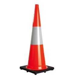 Traffic Cone Orange 900mm reflective + rubber base
