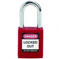 Brady safety padlock red 38mm shackle
