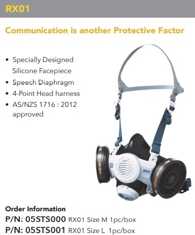 STS RX01 half face silicone respirator (#RX01) Silicone