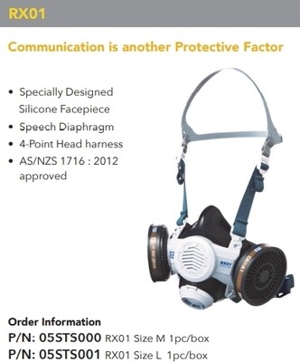 STS RX01 half face silicone respirator (#RX01) Silicone