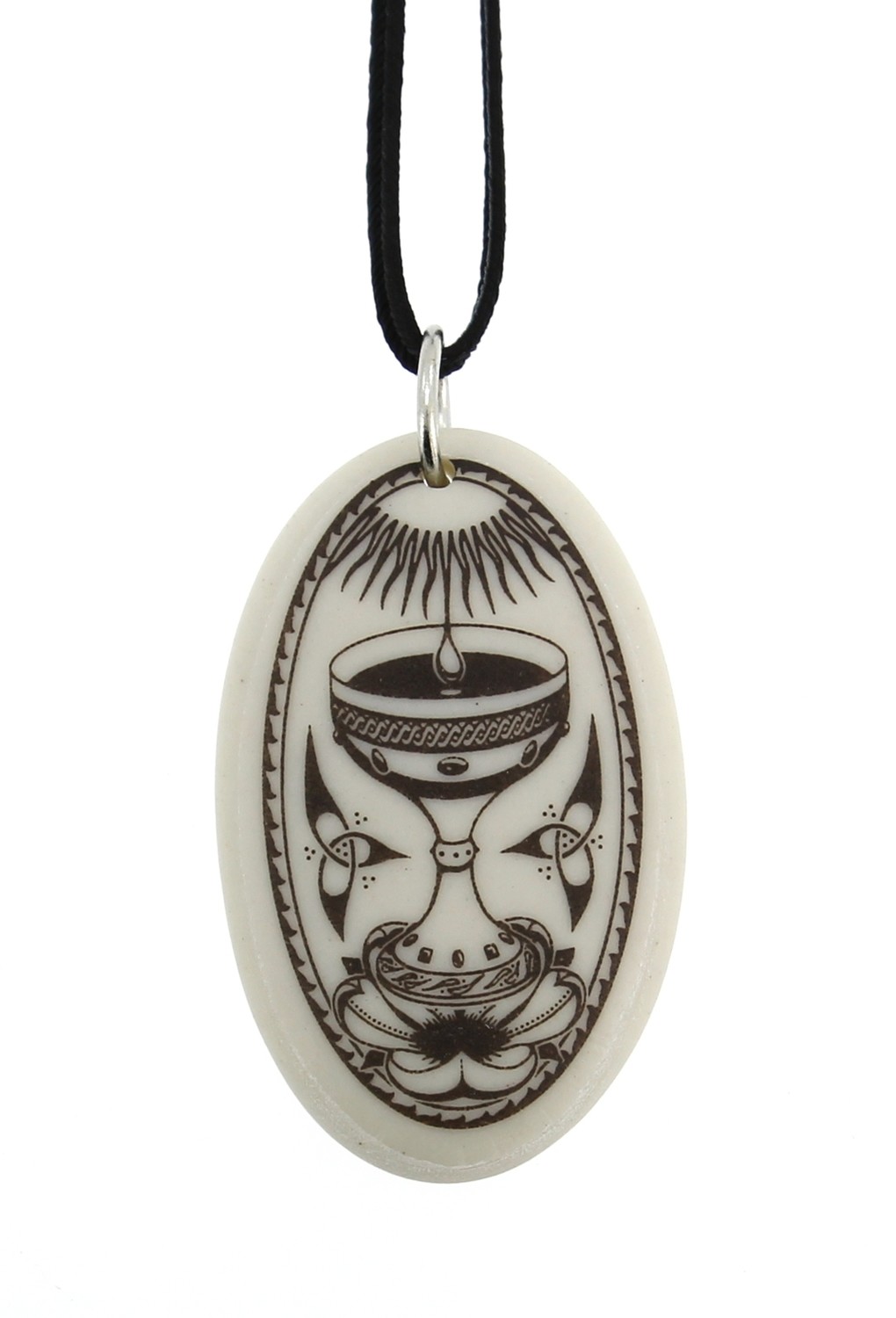 The Holy Grail Oval Handmade Porcelain Pendant