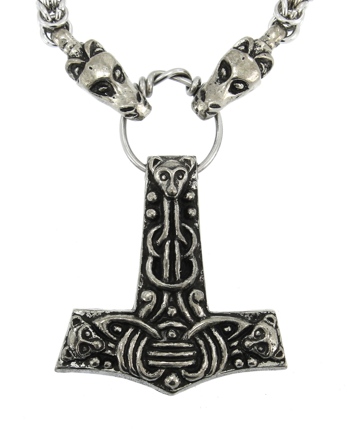 Norse Viking Faroese / Føroya Mjolnir Thor's Hammer Pewter Handmade Pendant Necklace