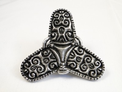 Viking Trefoil Handmade Pewter Brooch