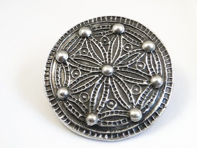 Viking Medium York Disc Saxon Style Handmade Pewter Brooch