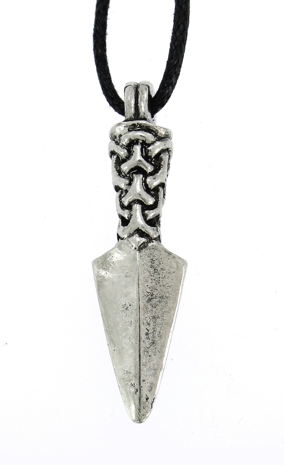 Viking Manx Knot Gungnir Odin&#39;s Spear Head Handmade Pewter Pendant