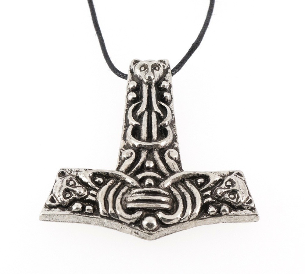 Viking Faroese Mjolnir Thor&#39;s Hammer Handmade Pewter Pendant
