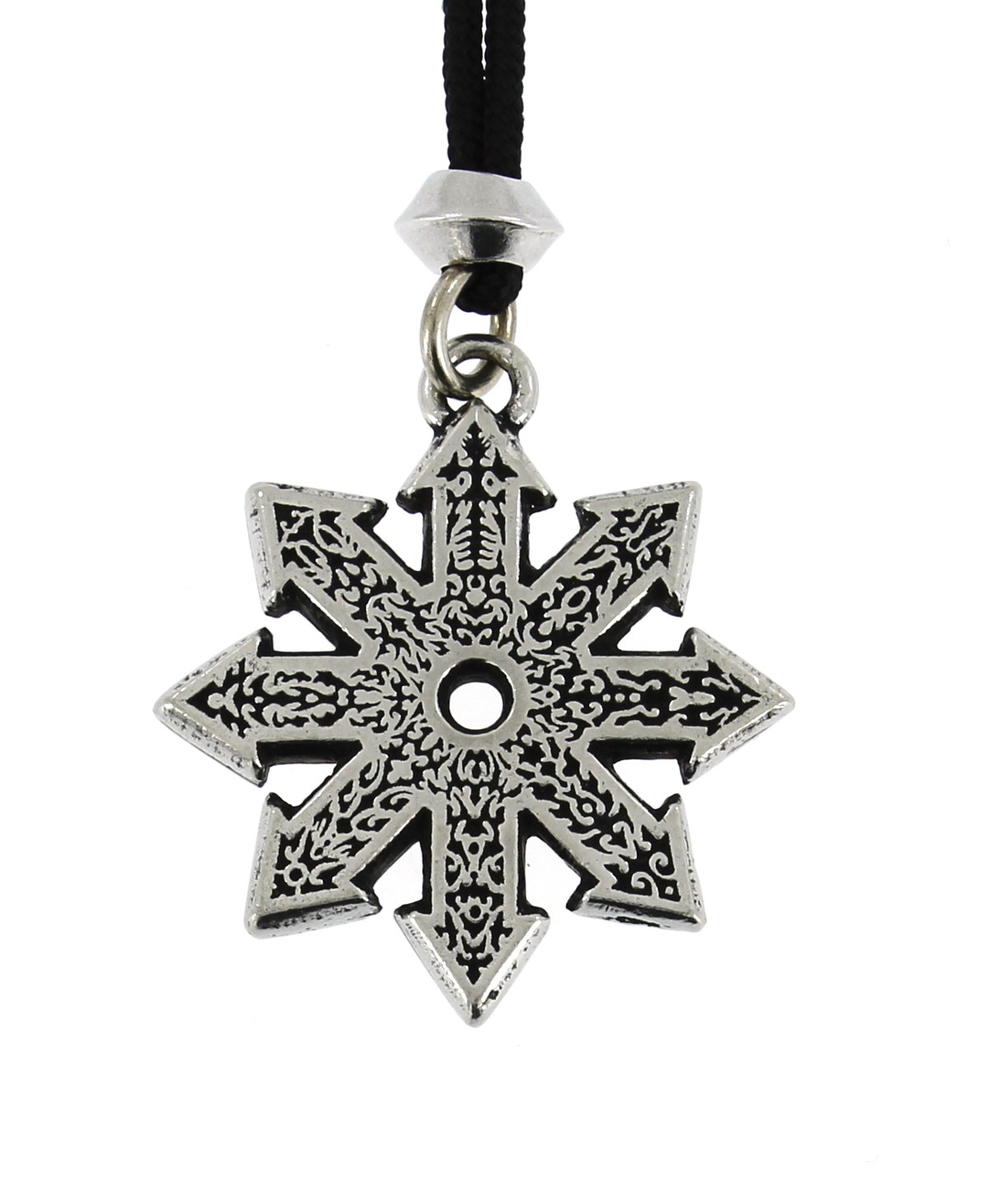 Star of Chaos Warrior Divine Fire Wheel Rune Handmade Pewter Pendant