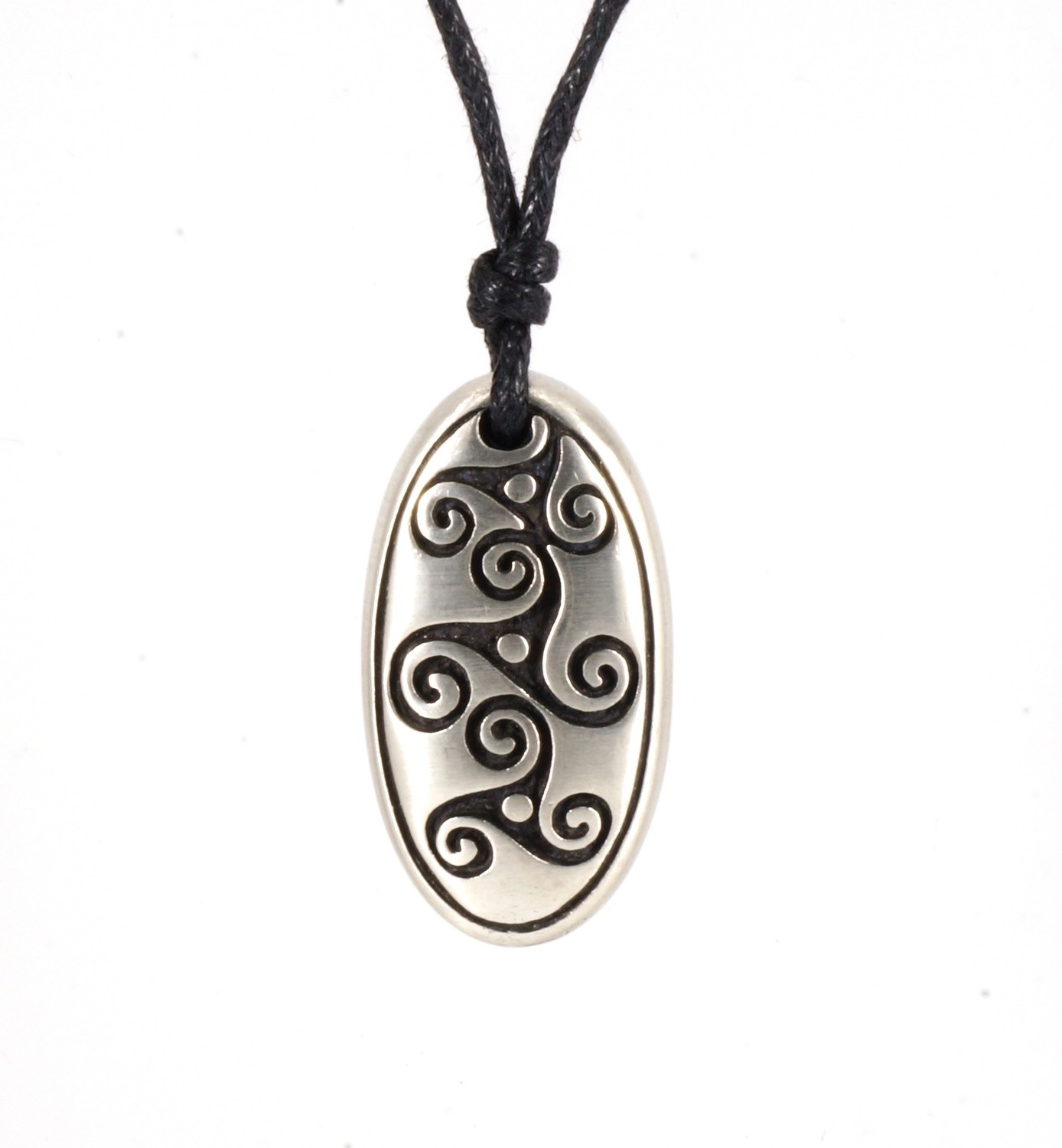 Celtic Triple Triskele Regeneration Handmade Pewter Pendant