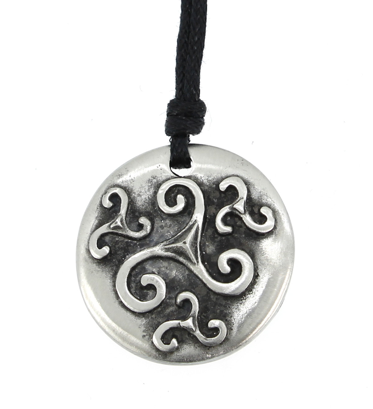 Celtic Four Spirals Handmade Pewter Pendant