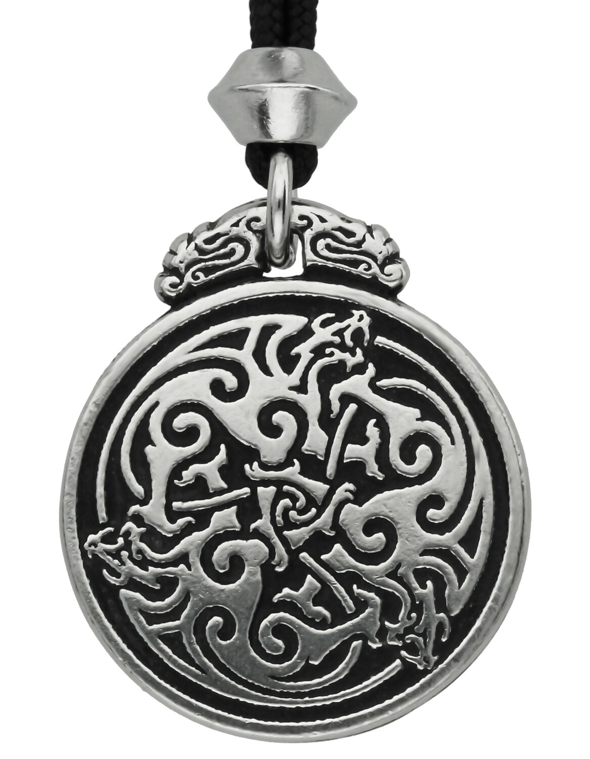 Triple Celtic Knot Three Dragons Handmade Pewter Pendant