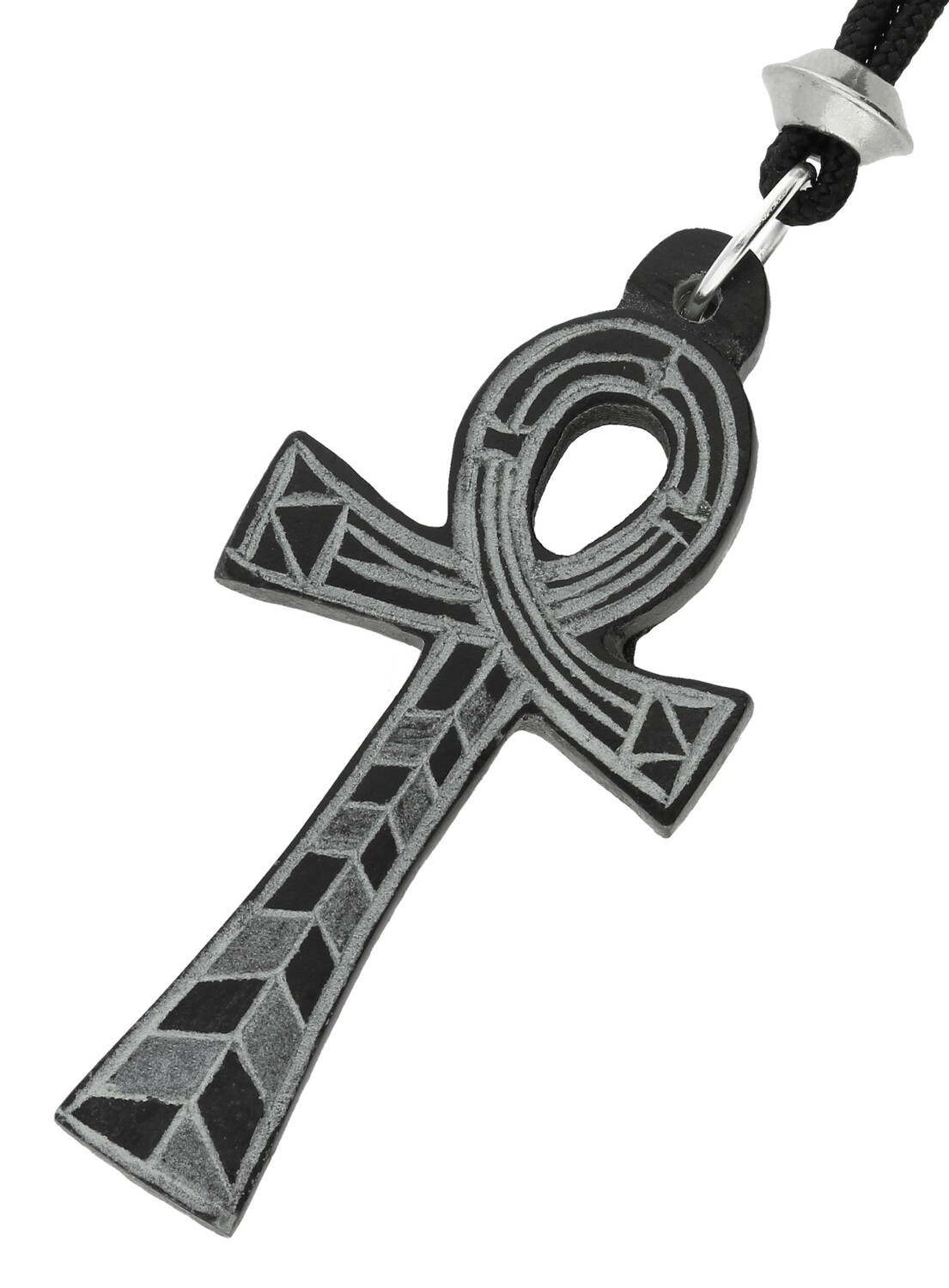 Hand Carved Egyptian Ankh Cross Kemetic Symbol Stone Pendant
